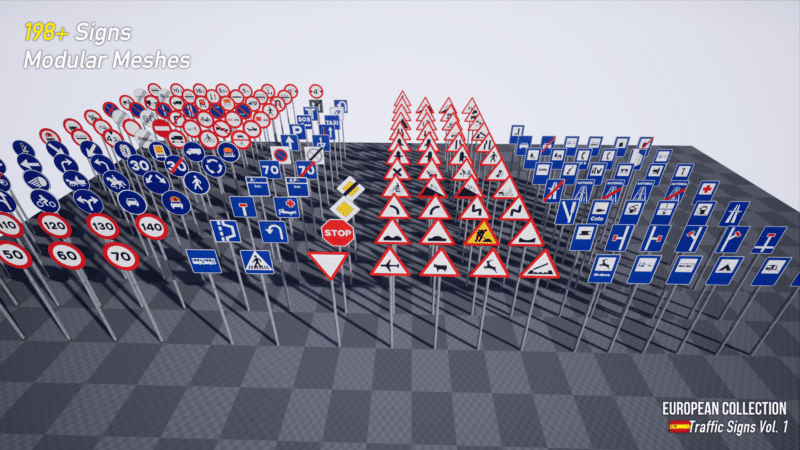 European Collection: Spanish Traffic Signs Vol. 1 Unreal Asset Pack